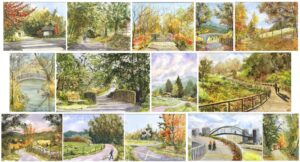 Series of watercolors art by Matt Gentry